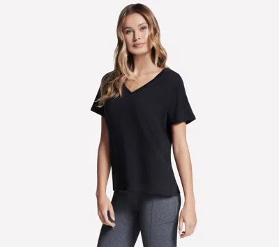 Skechers Women's Pima V-neck T-shirt In Black
