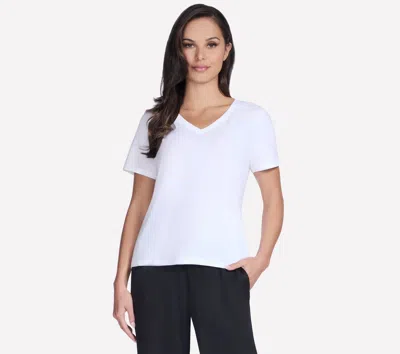 Skechers Women's Pima V-neck T-shirt In White