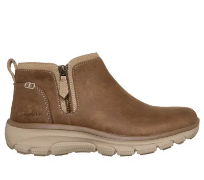 Skechers Women's Relaxed Fit: Easy Going - Fall View Bootie Shoes In Chestnut