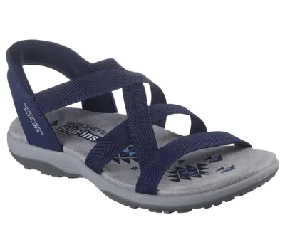 Skechers Women's  Reggae Slim - Stretch Flex 163460-nvy Navy Sandal Zogg2227 In Blue