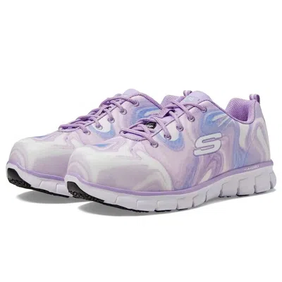 Skechers Women's  Sure Track-saivy 108083-prw Purple Comp Toe Work Shoe Hawk567