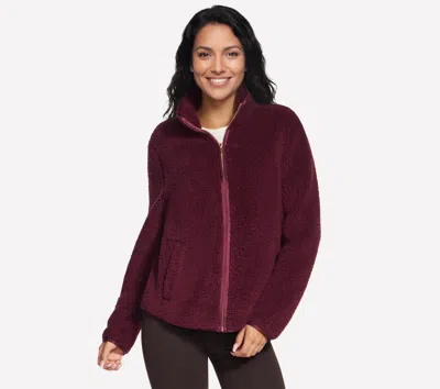 Skechers Women's Skech-sherpa Jacket In Burgundy