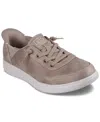 Skechers Bobs Skipper Womens Memory Foam Manmade Slip-on Sneakers In Taupe