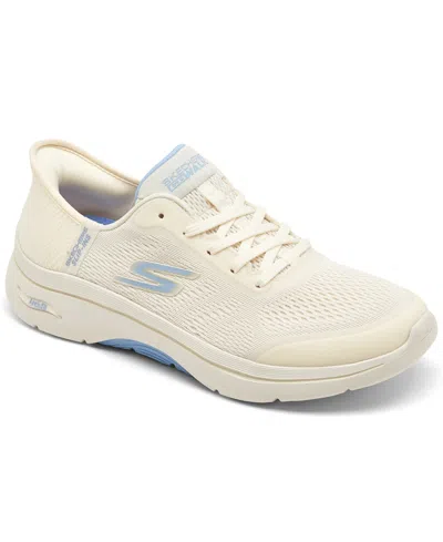 Skechers Women's Slip-ins: Go Walk Arch Fit 2.0 Walking Sneakers From Finish Line In Natural,light Blue