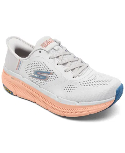 Skechers Women's Slip-ins Max Cushioning Premier 2.0 In Light Gray,orange