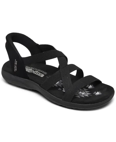 Skechers Reggae Slim Womens Comfort Insole Synthetic Slingback Sandals In Black