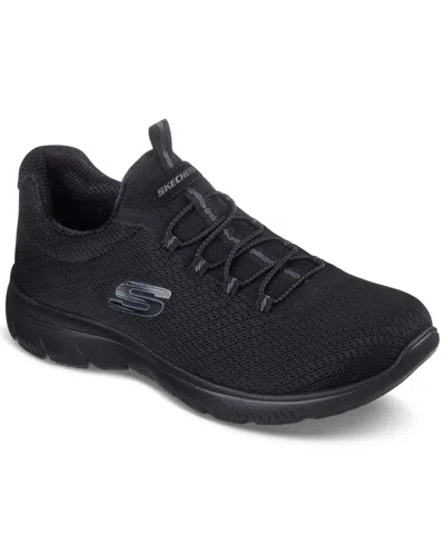 Skechers Women's Slip-ins: Summits Wide Width Walking Sneakers From Finish Line In Black