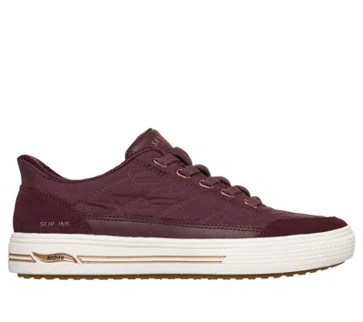 Skechers Women's Slip-ins: Arch Fit Arcade - Cozy Fit Cuddle Steps Sneaker In Burgundy