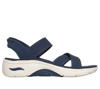 Skechers On-the-go Hands Free Slip-ins Go Walk Arch Fit 2.0 Sandals Shiny Knit In Green