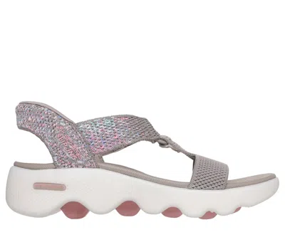 Skechers Women's Slip-ins: Go Walk Massage Fit Sandals - Confetti Sky In Gray