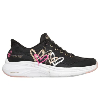 Skechers Women's Slip-ins Jgoldcrown: Contour Foam - Cozy Fit Golden Embrace Sneaker|size 8.0|black/