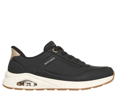 Skechers Women's Slip-ins Relaxed Fit: Arch Fit Uno - Relaxing On Air Wedge In Black