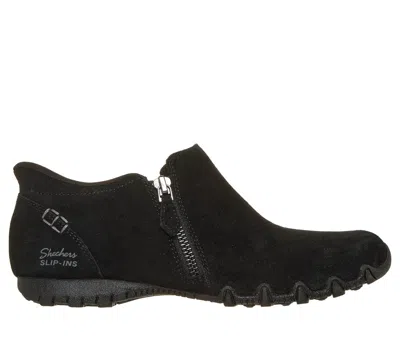 Skechers Women's Slip-ins Relaxed Fit: Bikers Lite - Quiet Flair Bootie Shoes In Black