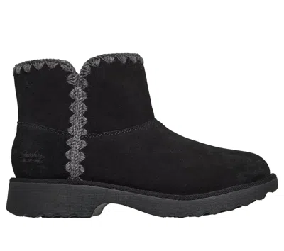 Skechers Women's Slip-ins Relaxed Fit: Cozy Chalet - Shorty Snuggle Boots In Black