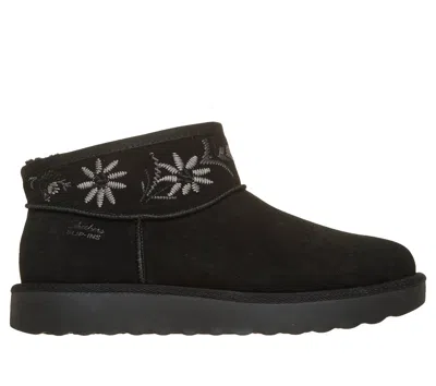 Skechers Women's Slip-ins Relaxed Fit: Cozy Chateau - Cozy Mini Blossom Boots In Black