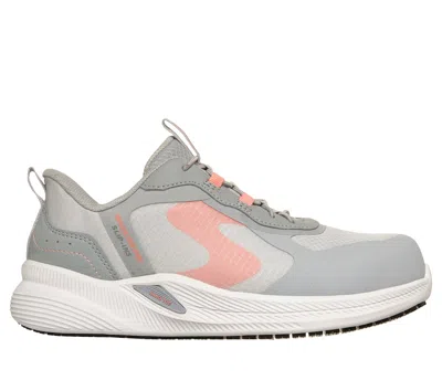 Skechers Women's Slip-ins Work Slip-resistant: Carbix - Yunia Sneaker In Gray