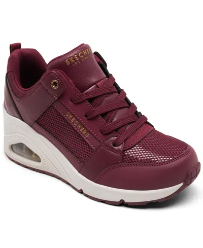 Skechers Women's Street Uno Wedge In Burgundy