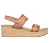Skechers Women's Summers Wedge Sandal In Tan In Multi
