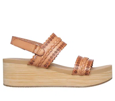 Skechers Women's Summers Wedge Sandal In Tan In Multi