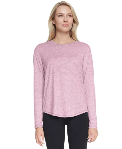 Skechers Women's Swift Stripe Long-sleeve Crewneck T-shirt In Pink