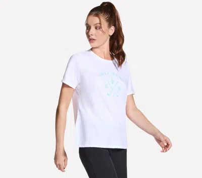 Skechers Women's T-shirt Time Short Sleeve T-shirt In White