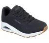 Skechers Uno-stand On Air Womens Memory Foam Wedge Fashion Sneakers In Black