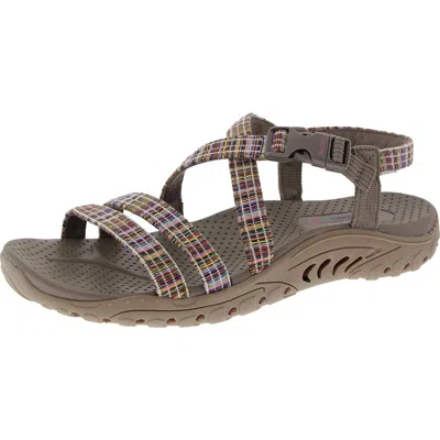 Skechers Womens Adjustable Knit Slingback Sandals In Brown
