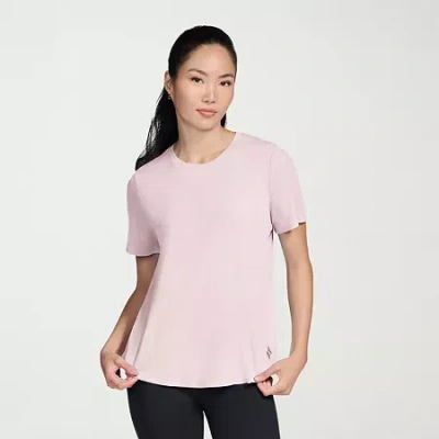 Skechers Womens Crew Neck Short Sleeve Quick Dry Active T-shirt In Pink