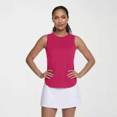 Skechers Womens Crew Neck Sleeveless Active Tank Top In Pink