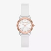 Skechers Womens Crystal Accent White Strap Watch Sr6235 In White