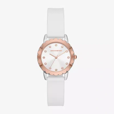 Skechers Womens Crystal Accent White Strap Watch Sr6235