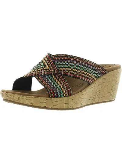 Skechers Womens Dressy Padded Insole Wedge Sandals In Multi