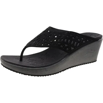 Skechers Women's Cali Padma Wedge Sandals From Finish Line In Black