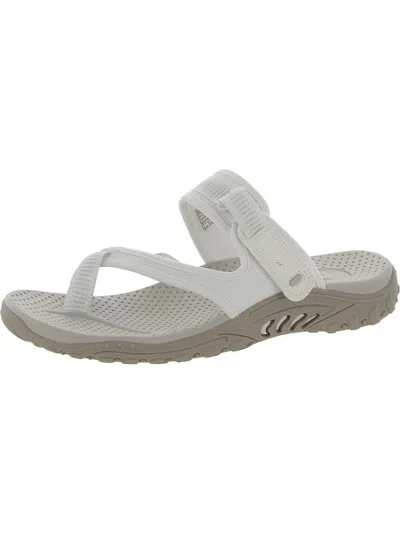 Skechers Womens Glitter Slip-on Slide Sandals In White