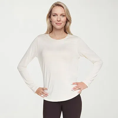 Skechers Womens Go Dri Swift Striped Long Sleeve Tunic In Beige