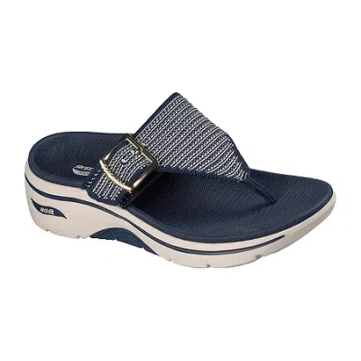 Skechers Womens Go Walk Arch Fit 2.0 Ashley Flip-flops In Blue