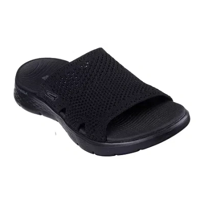 Skechers Womens Go Walk Flex Elation Slide Sandals In Black