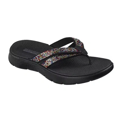 Skechers Womens Go Walk Flex Flip-flops In Black