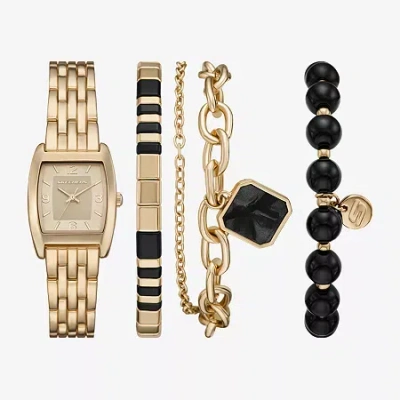 Skechers Womens Gold Tone 4-pc. Watch Boxed Set Sr9134 In Yellow