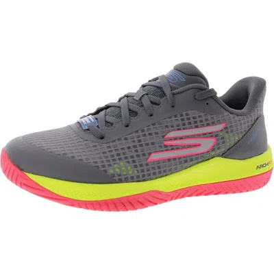 Skechers Womens Lace-up Man Made Casual And Fashion Sneakers In Multi