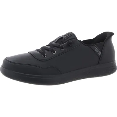 Skechers Womens Memory Foam Leather Casual And Fashion Sneakers In Black