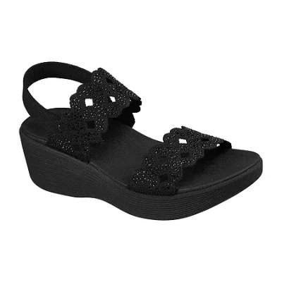 Skechers Womens Parallel Lite Wedge Sandals In Black