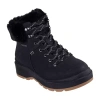 Skechers Womens Park City Flat Heel Lace Up Boots In Black