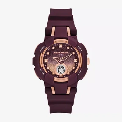 Skechers Womens Red Strap Watch Sr2155 In Brown