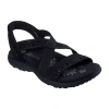 Skechers Womens Reggae Slim Summer Sparkle Strap Sandals In Black