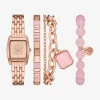 Skechers Womens Rose Goldtone 4-pc. Watch Boxed Set Sr9133 In Pink