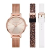Skechers Womens Rose Goldtone Stainless Steel 3-pc. Watch Boxed Set Sr9029 In Multi