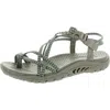 Skechers Womens Toe Loop Manmade Sport Sandals In Multi