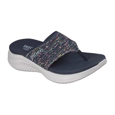 Skechers Womens Ultra Flex 3.0 Flip-flops In Blue