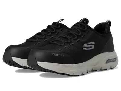 Skechers Work Arch Fit Sr Composite Toe Women's Shoes Black/gray: 10 B - Medium, Synthetic/textile